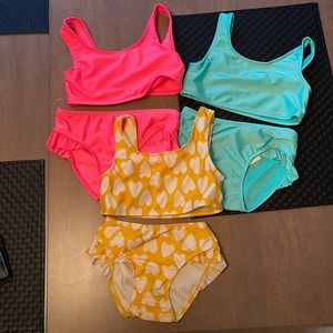 Cat & Jack Toddler Girl 5T 2 piece 3 separate bathing suits